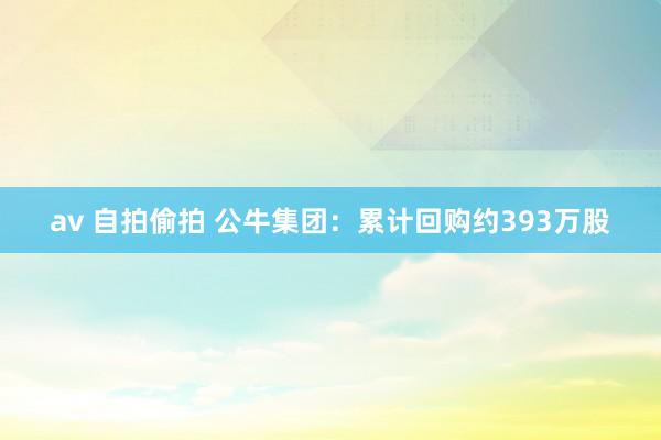 av 自拍偷拍 公牛集团：累计回购约393万股