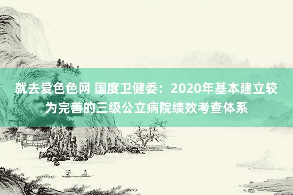 就去爱色色网 国度卫健委：2020年基本建立较为完善的三级公立病院绩效考查体系