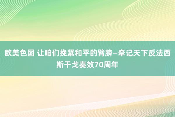 欧美色图 让咱们挽紧和平的臂膀—牵记天下反法西斯干戈奏效70周年